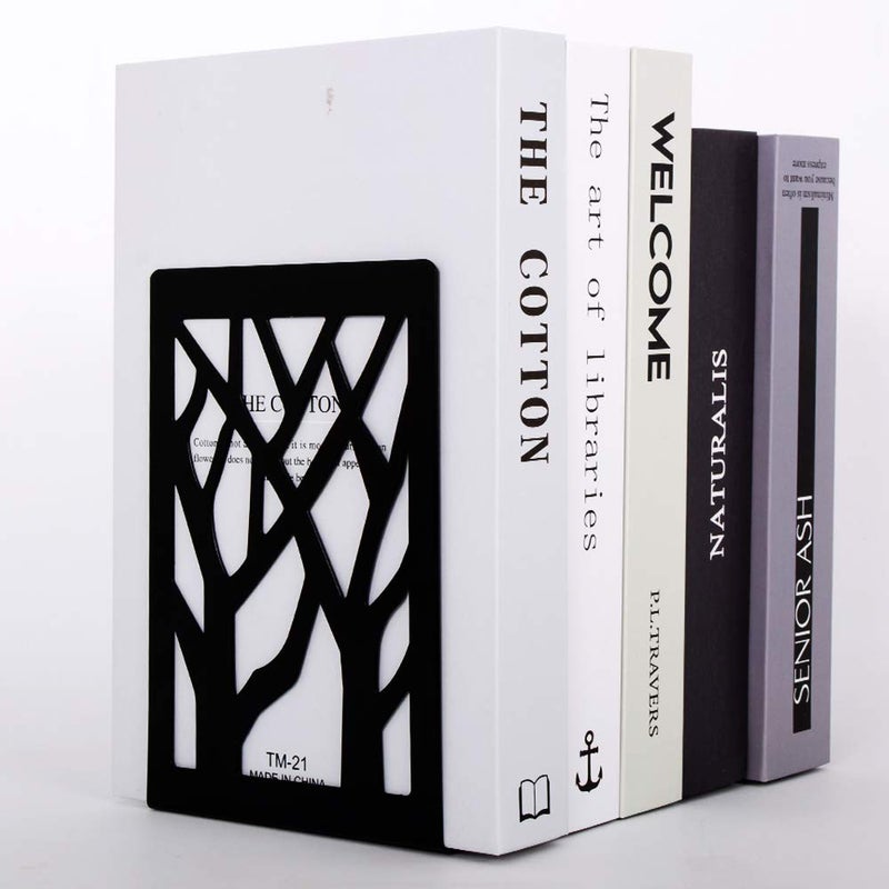 shikaman 2 Pair Book Ends,Metal Book End Supports for Bookrack Desk - Image 2